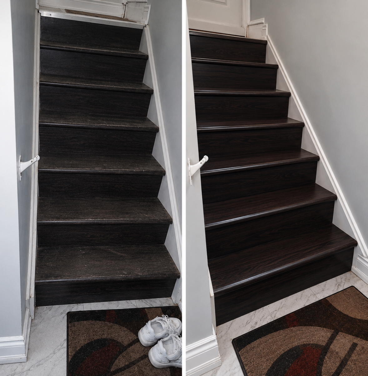 Staircase Detailing before and after cleaning result